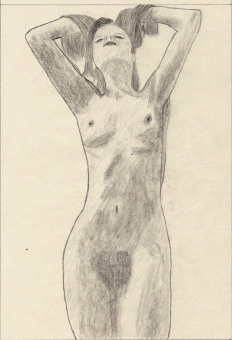 Aktzeichnung von Roland Dreix