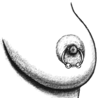 Brustwarzenpiercing zur Verschönerung der weiblichen oder männlichen Brust
